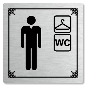 Šatna muži, wc, 148x148mm, stříbrná, Nebraska